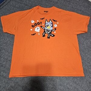 Bluey Halloween Skeleton Boo T-Shirt Orange XL